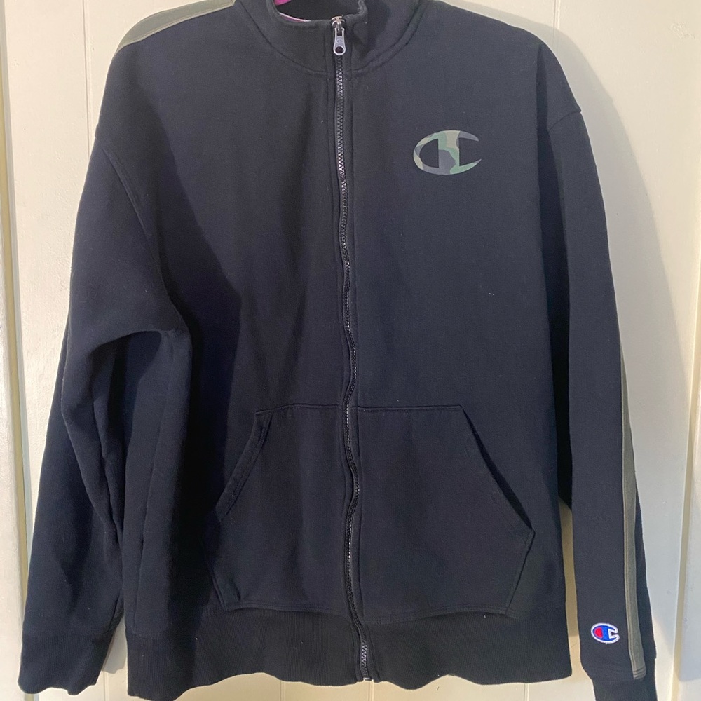 Champion Black Zip-Up Hoodie